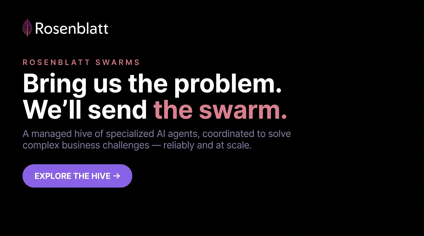 Bring us the problem. We'll send the swarm. — Explore the Hive